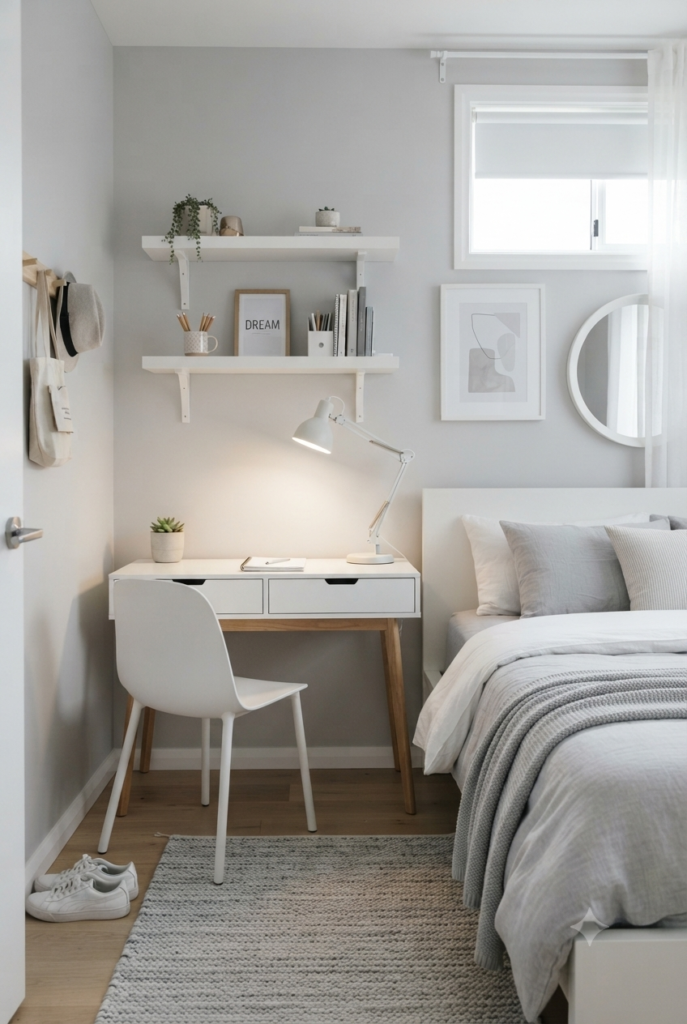 12-Year-Old Bedroom Ideas: Stunning Makeover Ideas You Have to See minimalist modern study bedroom idea with study desk for a 12 hear old