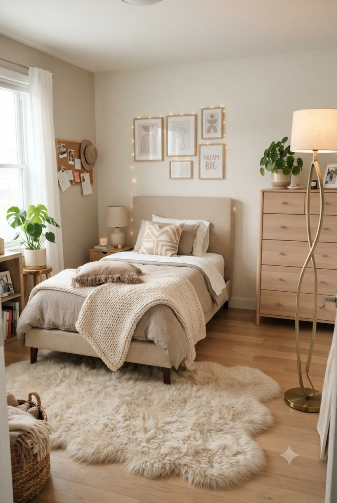 12-Year-Old Bedroom Ideas: Stunning Makeover Ideas You Have to See neutral chic bedroom makeover idea with upholstered bed and cozyb texture