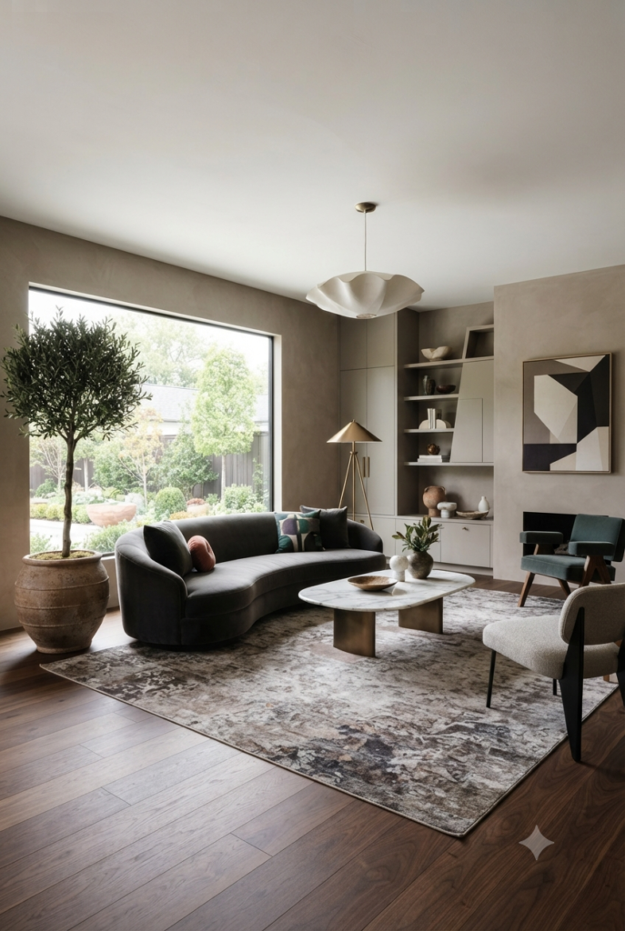 10 Living Room Decor Ideas T0 Create a Warm And Stylish Home Bright living room with natural sunlight, curtains, floor lamp, table lamp, and warm ambient lighting.